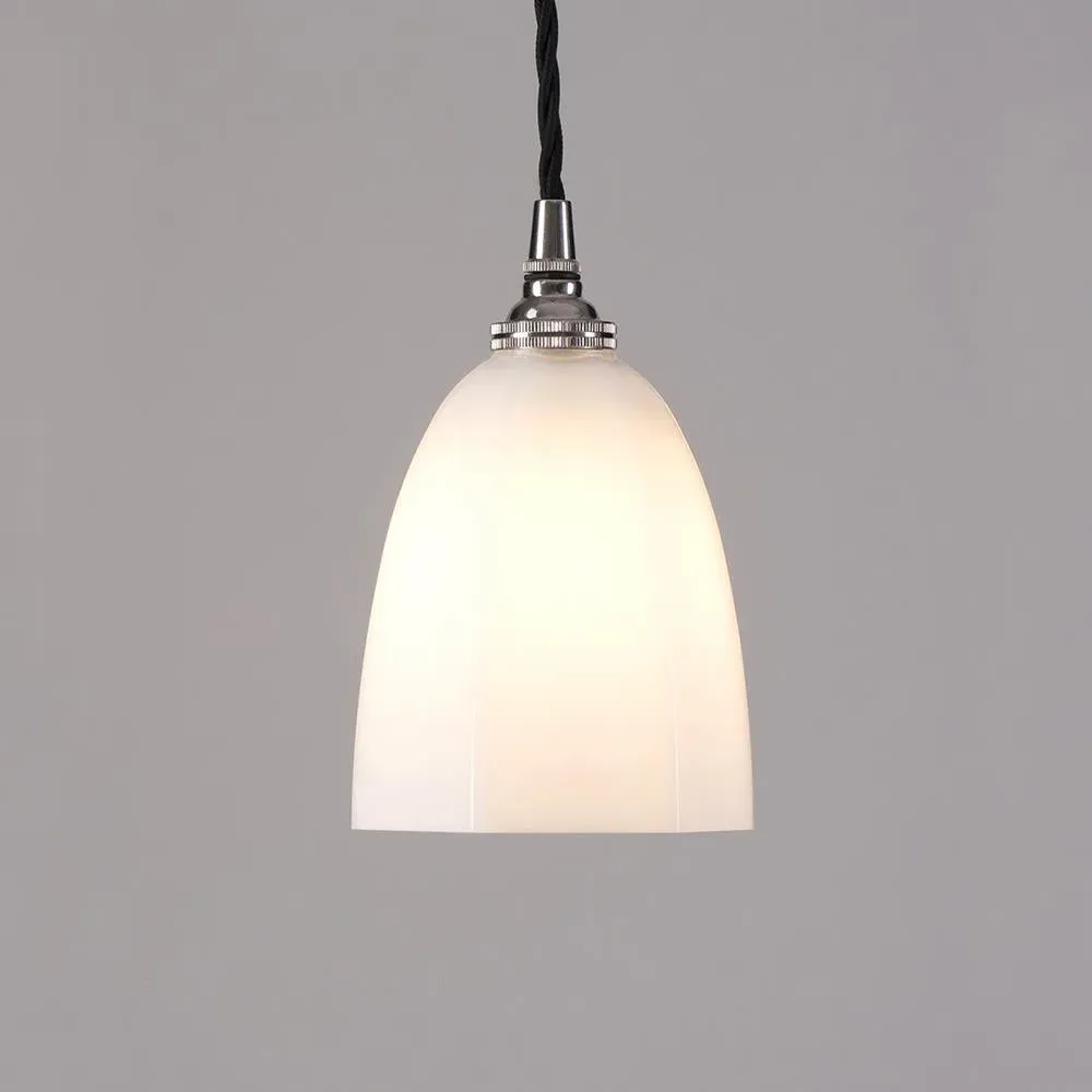 Hexagon Pendant Light B22 - Polished Nickel, Glass