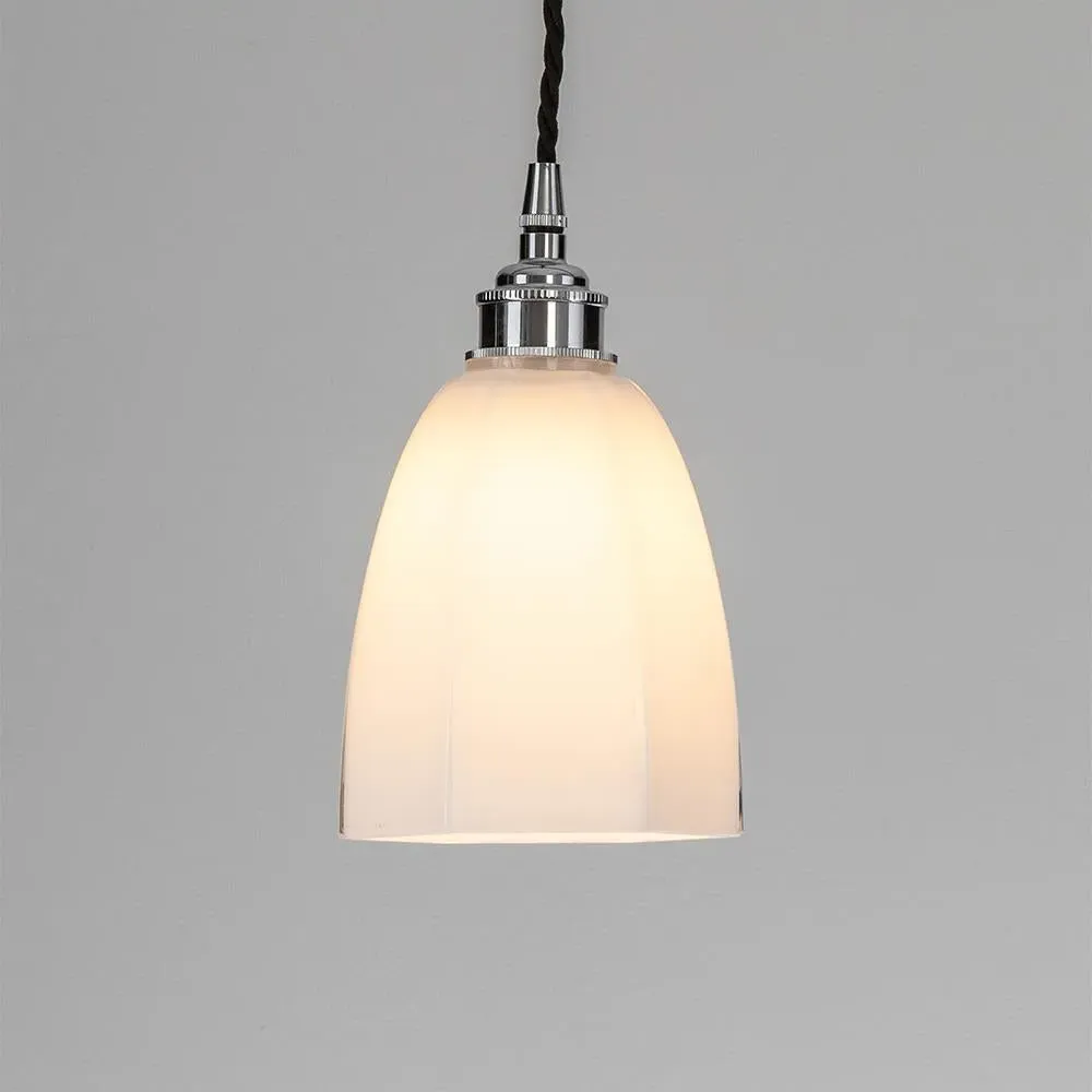 Hexagon Pendant Light E27 - Antique Brass, Glass