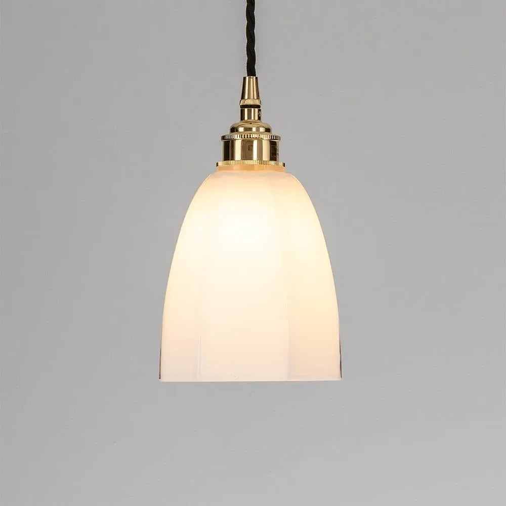Hexagon Pendant Light E27 - Brass, Glass