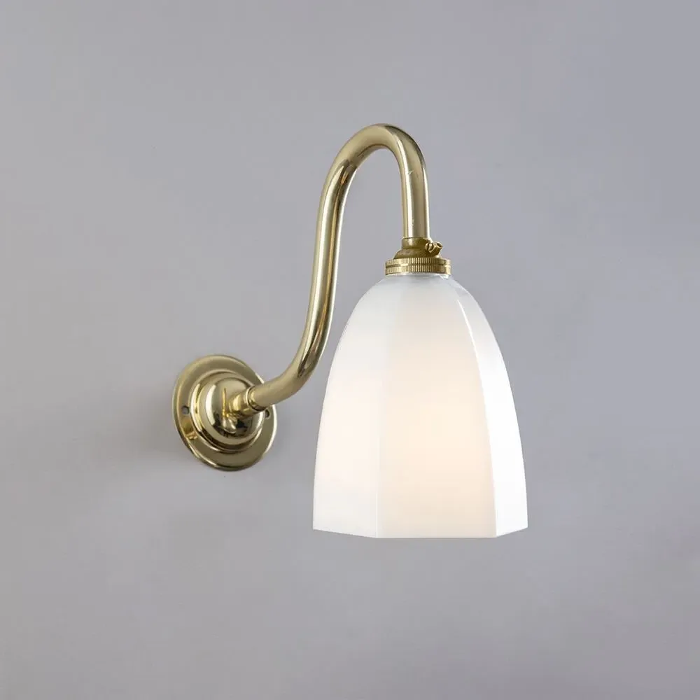 Hexagon Wall Light with Swan Neck - Polished Chrome