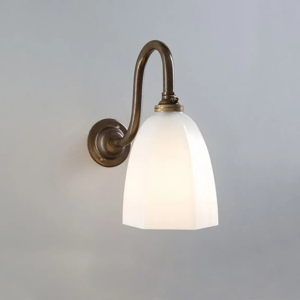 Hexagon Wall Light with Swan Neck - Polished Chrome