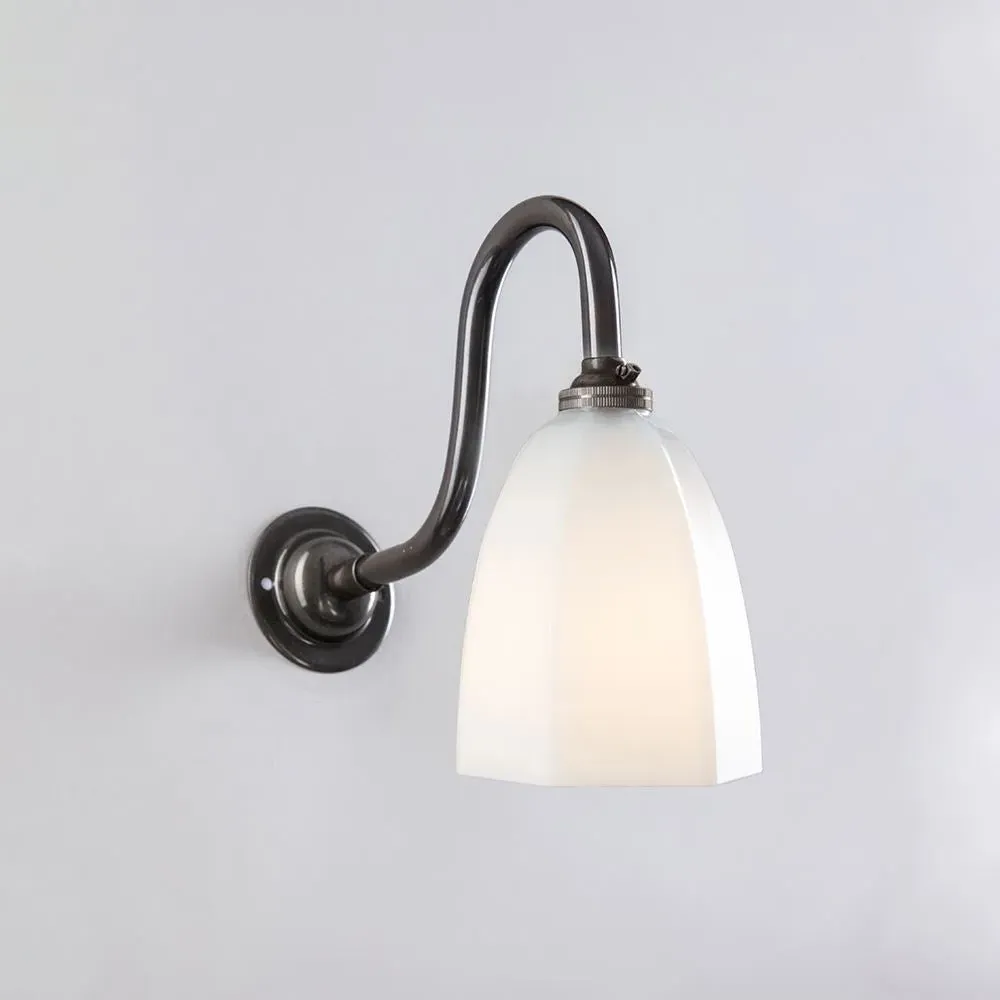 Hexagon Wall Light with Swan Neck - Polished Chrome