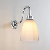 Hexagon Wall Light with Swan Neck - Polished Chrome