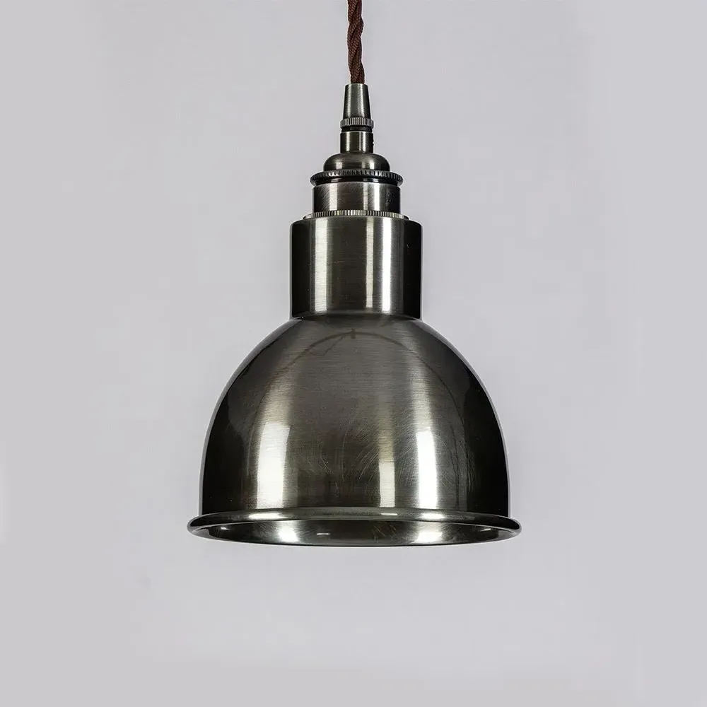 Industrial Pendant Light - Antique Nickel, Metal