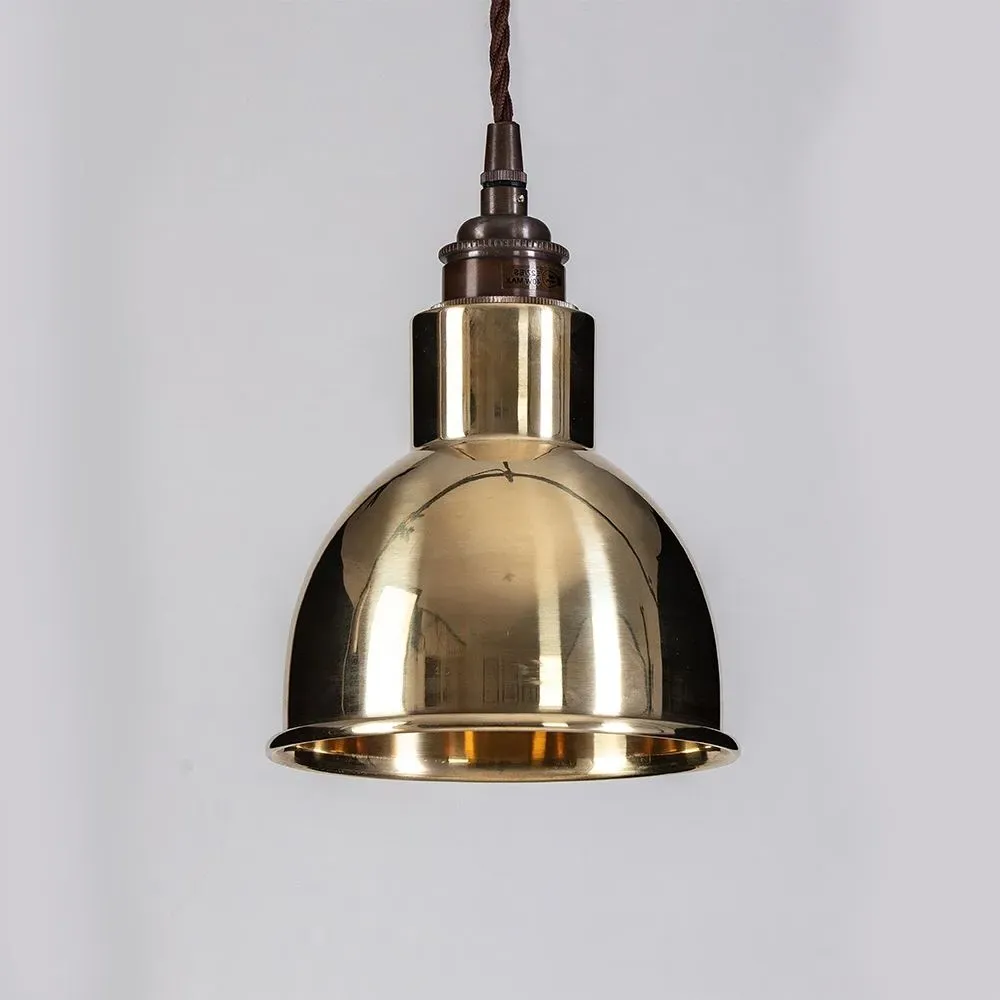 Industrial Pendant Light - Polished Brass, Metal