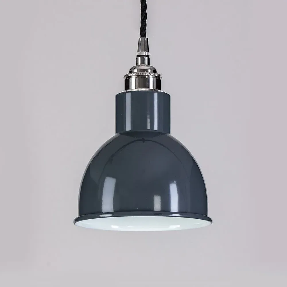 Industrial Pendant Light with Shade - Grey, Brass