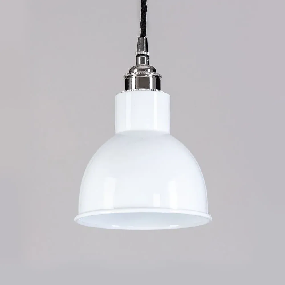 Industrial Pendant Light with Shade - White, Nickel