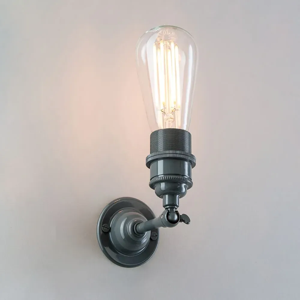 Industrial Wall Light with Clamp - Antique Brass