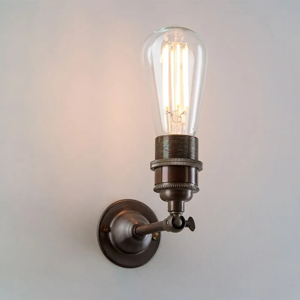 Industrial Wall Light with Clamp - Antique Brass image