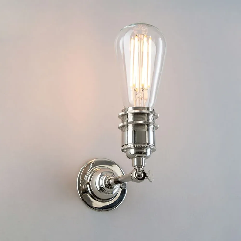 Industrial Wall Light with Clamp - Polished Brass