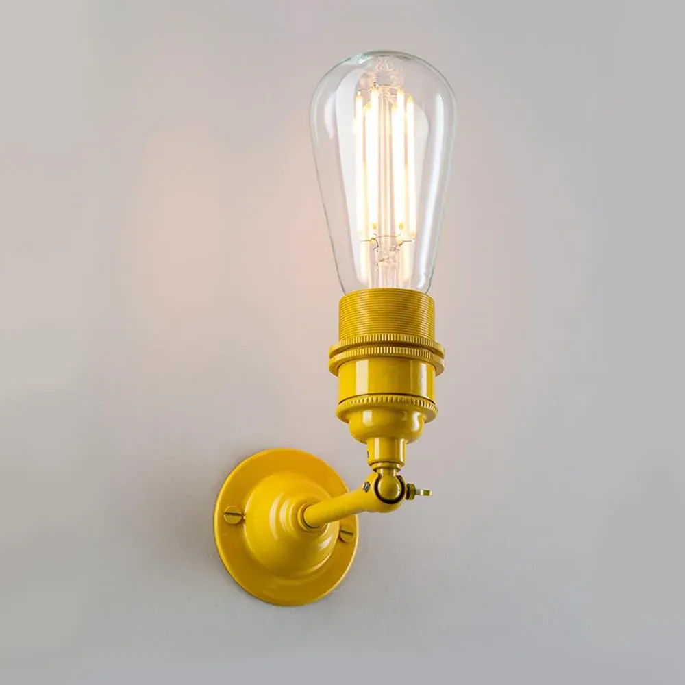 Industrial Wall Light with Clamp - Polished Nickel