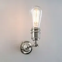 Industrial Wall Light with Clamp - Polished Nickel