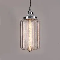 IP44 Pendant Light with Glass Shade - Chrome