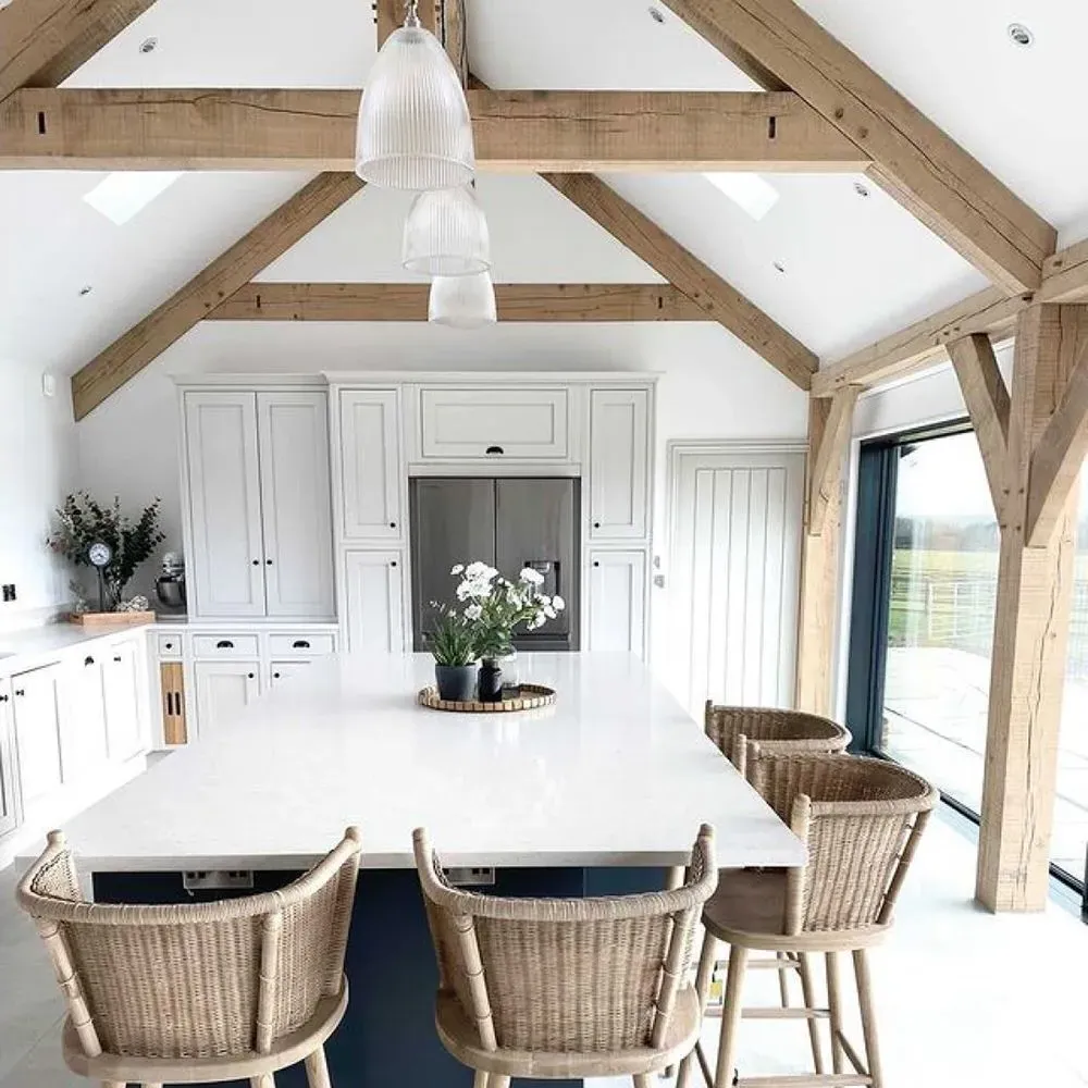 Large Elongated Pendant Light - Nickel, Glass