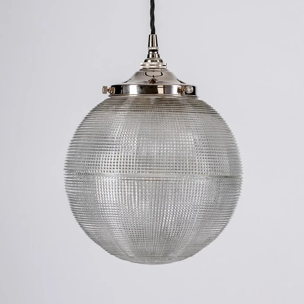 Large Globe Pendant Light - Antique Brass