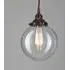 Large Globe Pendant Light - Clear, Blown Glass