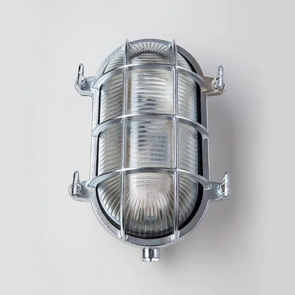 Large Oval Bulkhead Light - Antique Brass