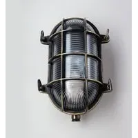 Large Oval Bulkhead Light - Antique Brass