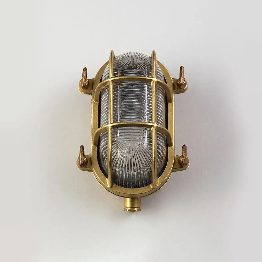 Large Oval Bulkhead Light - Chrome, Brass