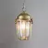 Large Pendant Light with Ribbed Glass - Brass