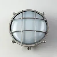 Large Round Bulkhead Light - Nickel, Brass