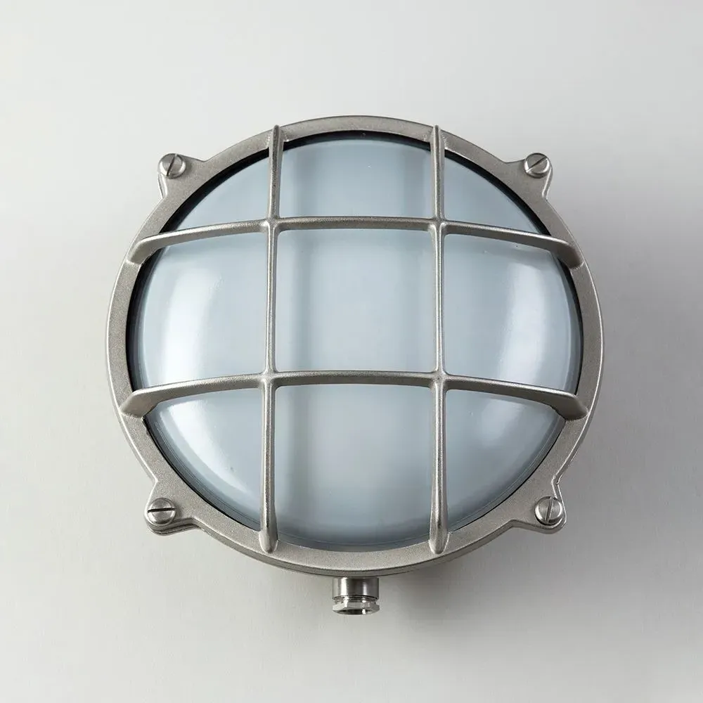 Large Round Bulkhead Light - Nickel, Brass