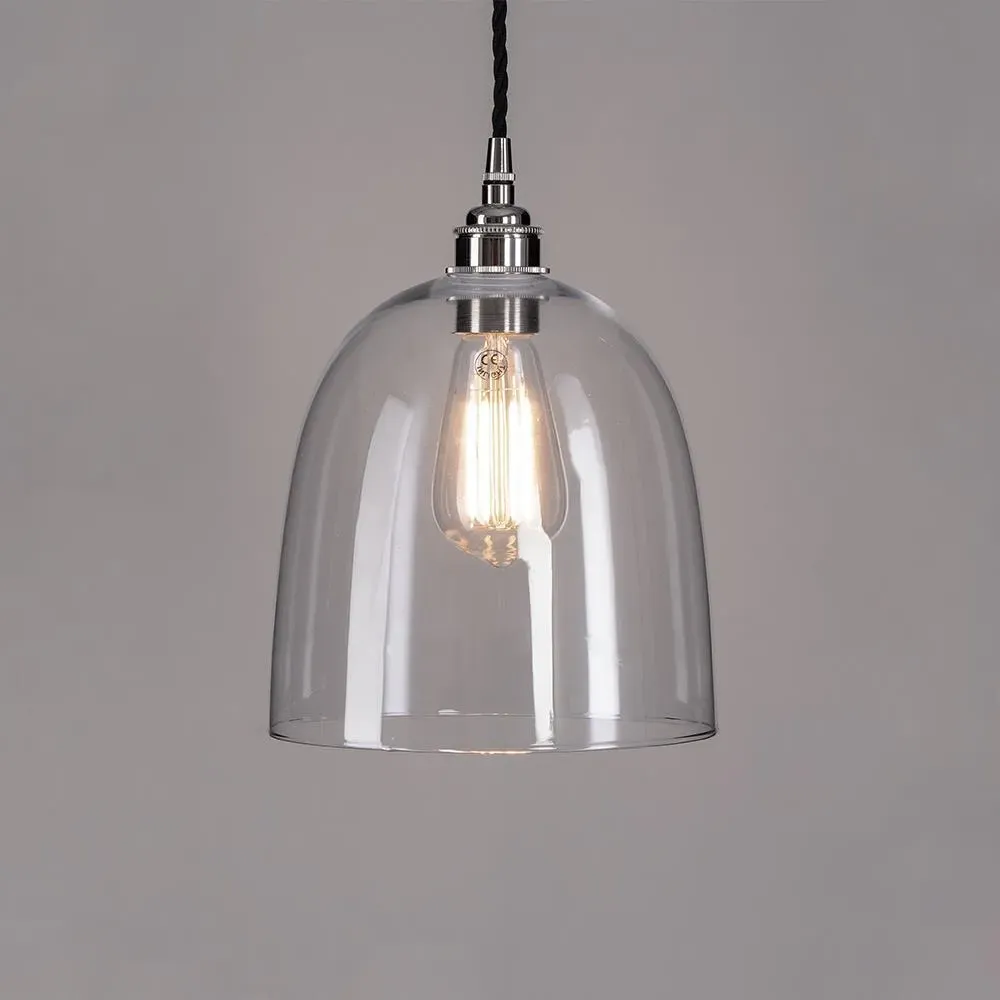 Medium Bell Pendant Light - Nickel, Glass