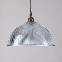 Medium Dome Pendant Light - Antique Brass, Glass