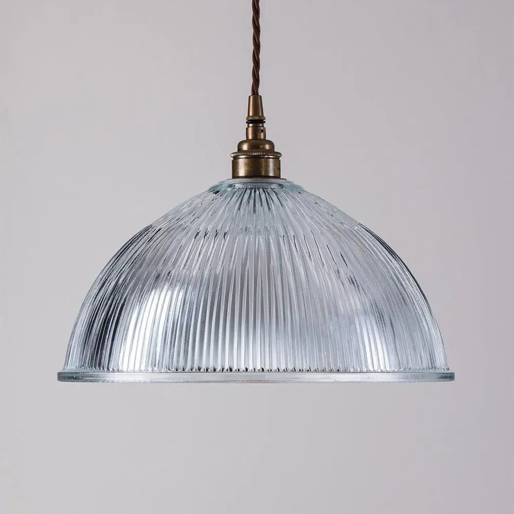Medium Dome Pendant Light - Antique Brass, Glass