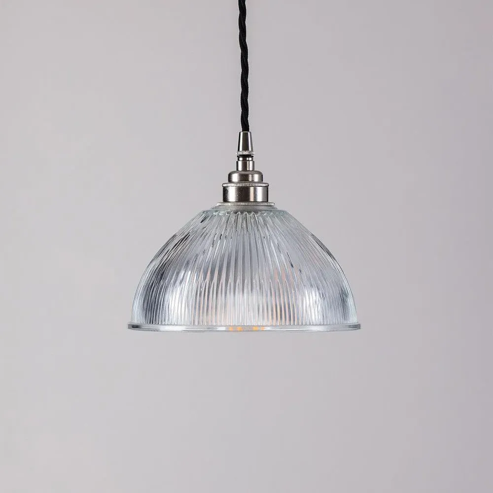 Medium Dome Pendant Light - Brass, Glass