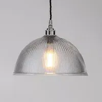 Medium Dome Pendant Light - Chrome, Glass