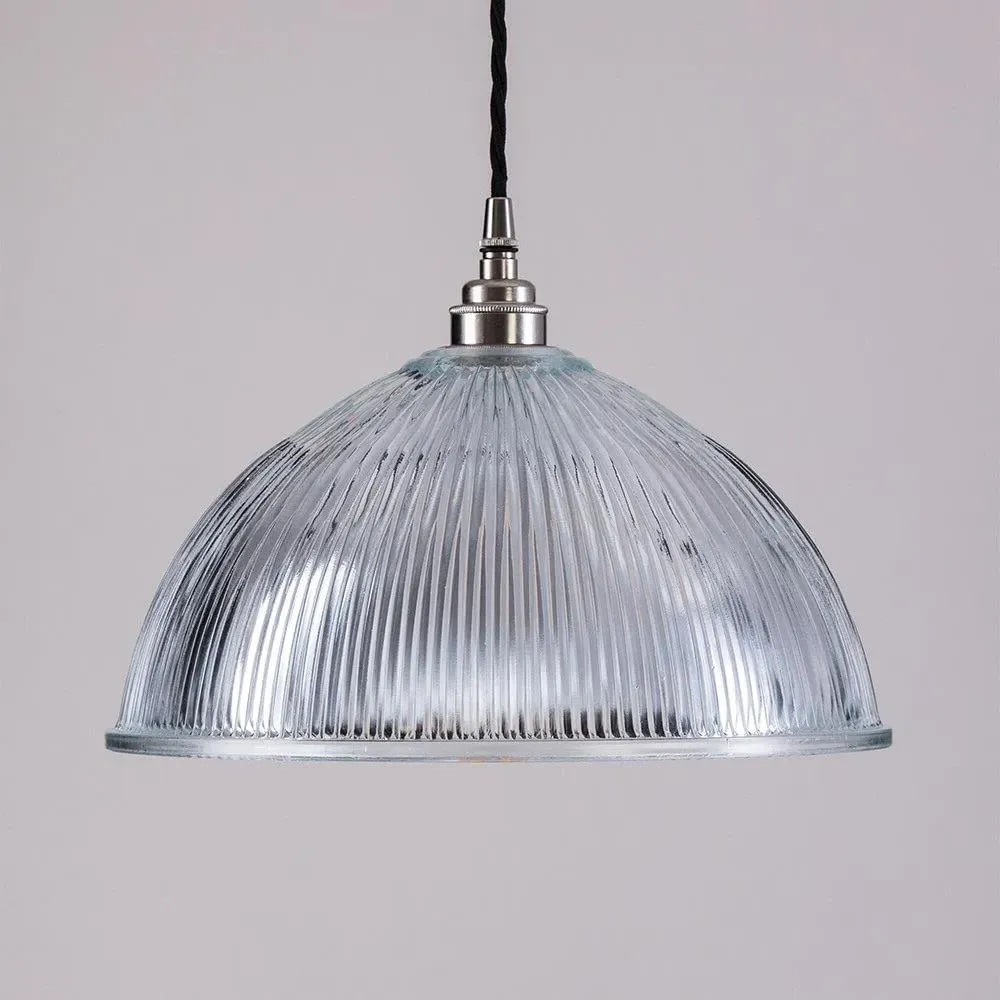 Medium Dome Pendant Light - Nickel, Glass