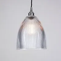 Medium Elongated Pendant Light - Chrome, Glass