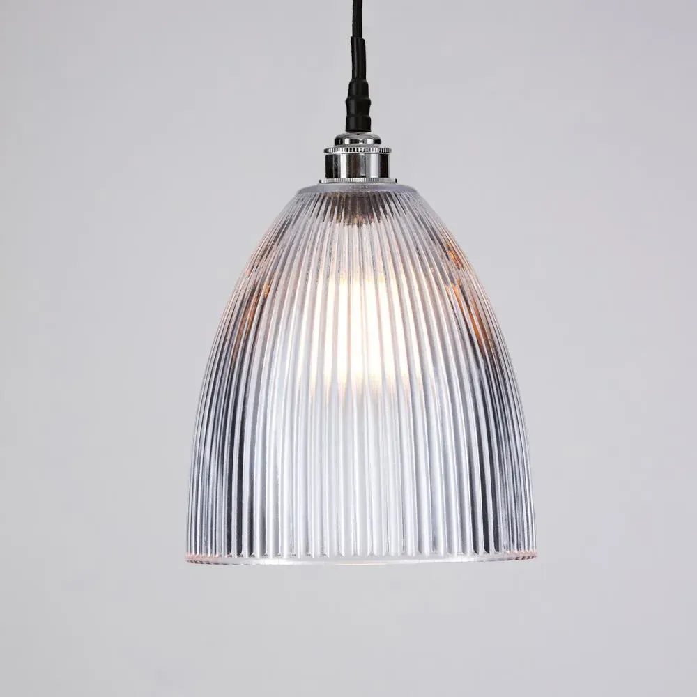 Medium Elongated Prismatic Pendant Light IP44 - Black
