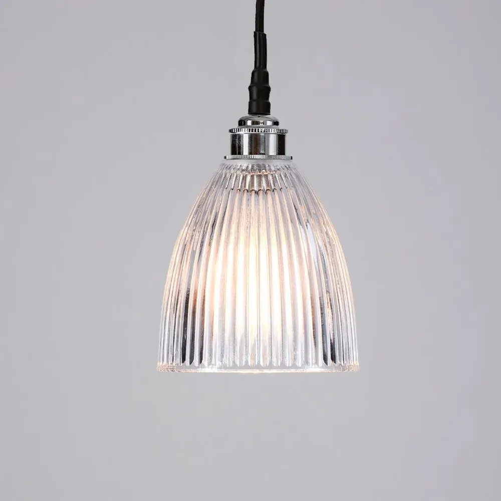 Medium Elongated Prismatic Pendant Light IP44 - Black