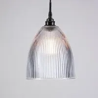 Medium Elongated Prismatic Pendant Light IP44 - Black