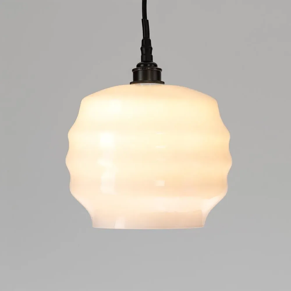 Medium Pendant Light - Brass, Opal Glass