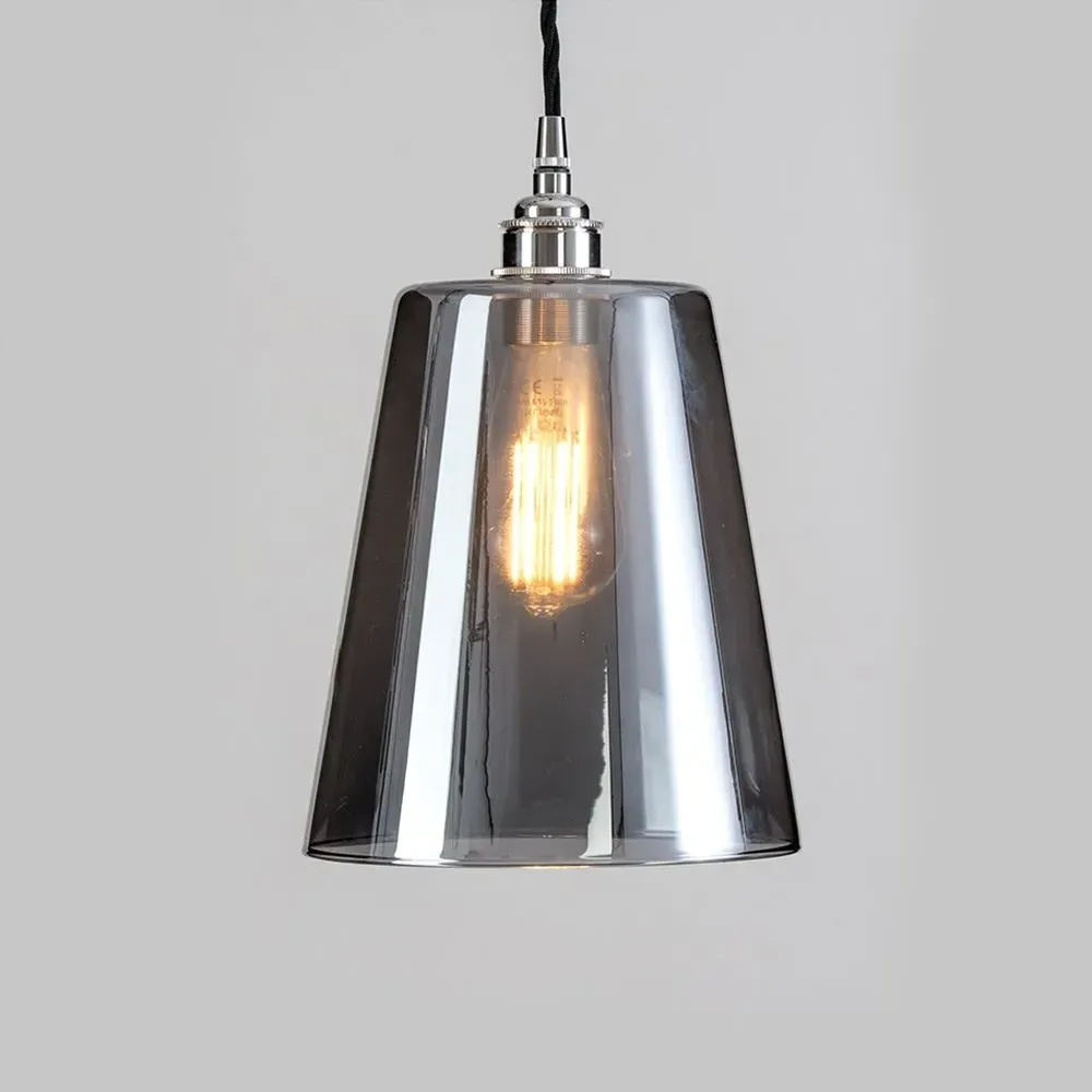 Medium Tapered Pendant Light - Brass, Glass