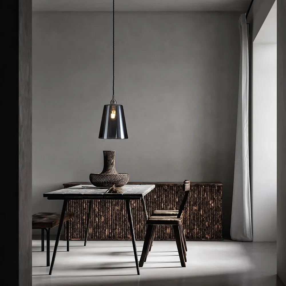 Medium Tapered Pendant Light - Brass, Glass