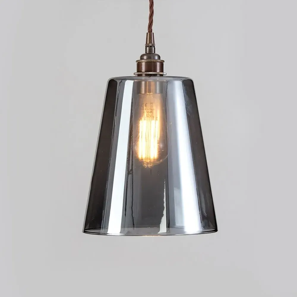 Medium Tapered Pendant Light - Brass, Glass