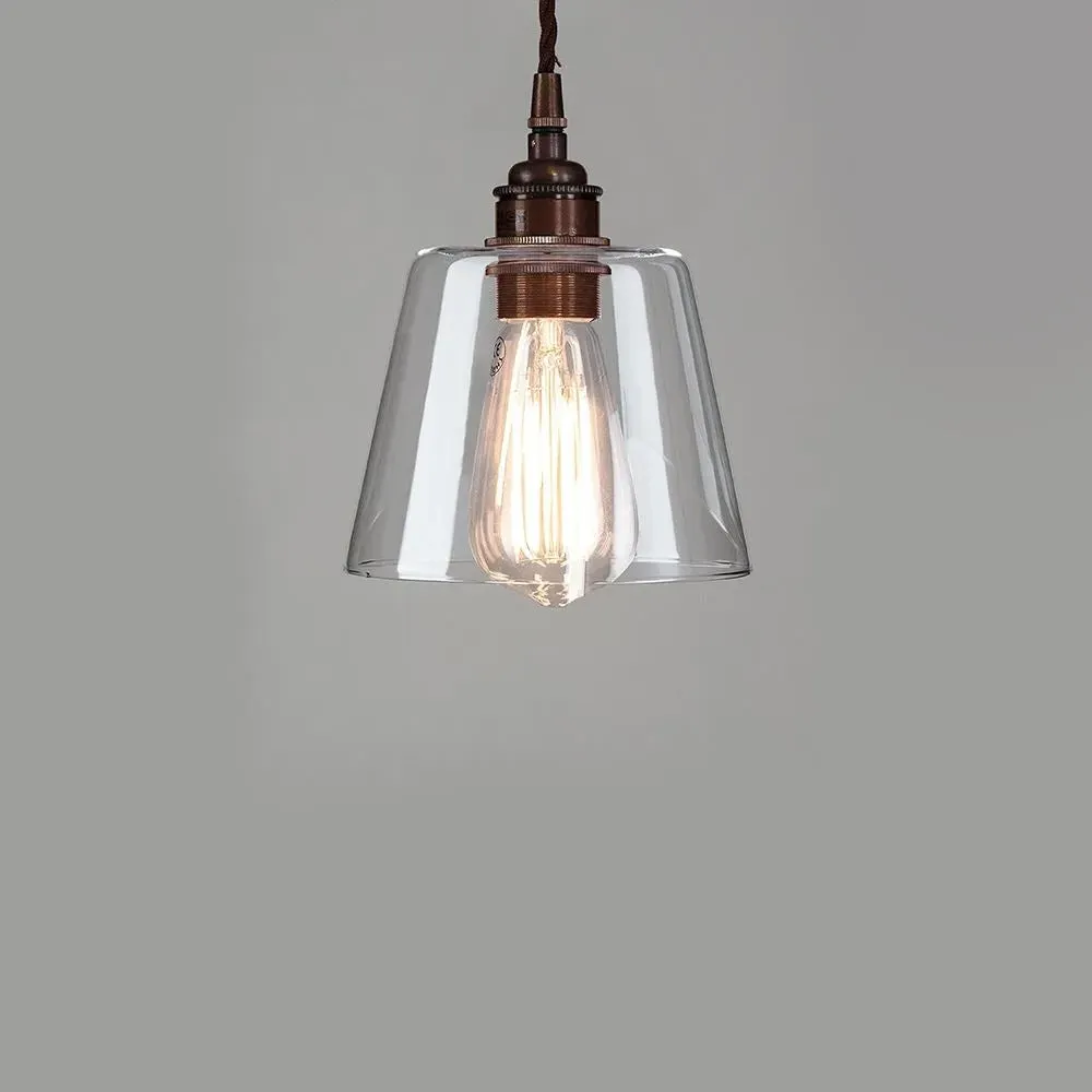 Medium Tapered Pendant Light - Nickel, Glass