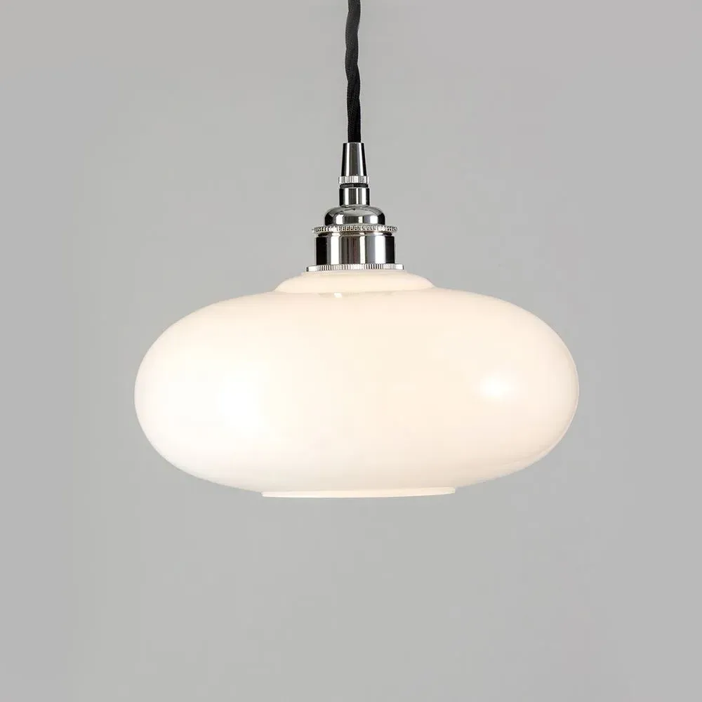 Montgomery Pendant Light - Antique Brass, Opal Glass