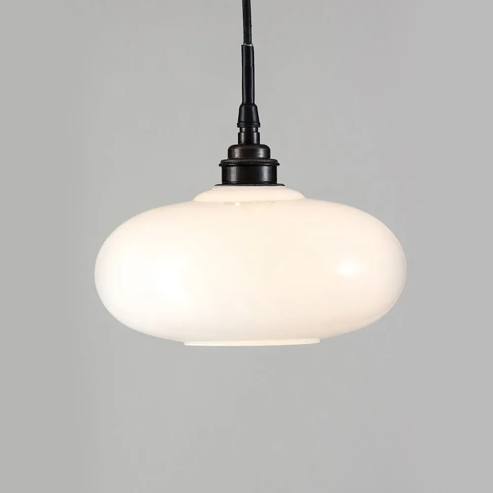 Montgomery Pendant Light - Antique Brass, Opal Glass