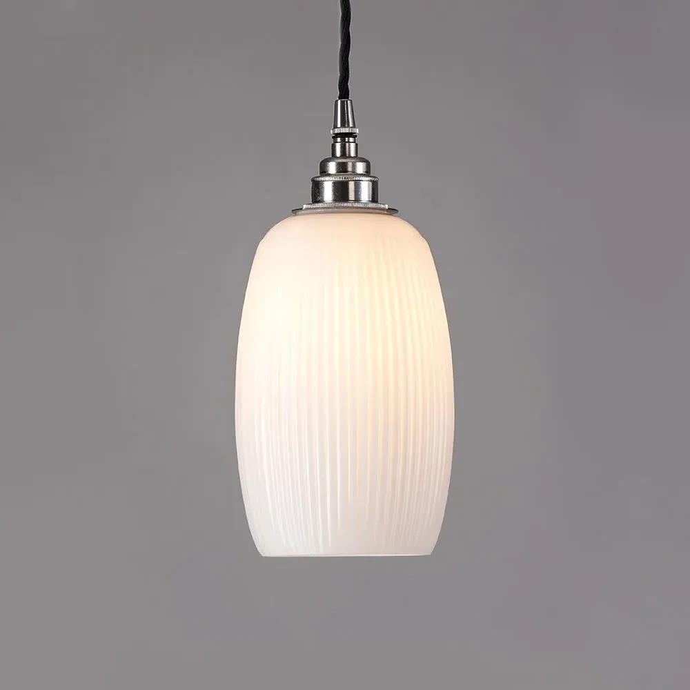 Opal Pendant Light 3m Cord - Black, Glass