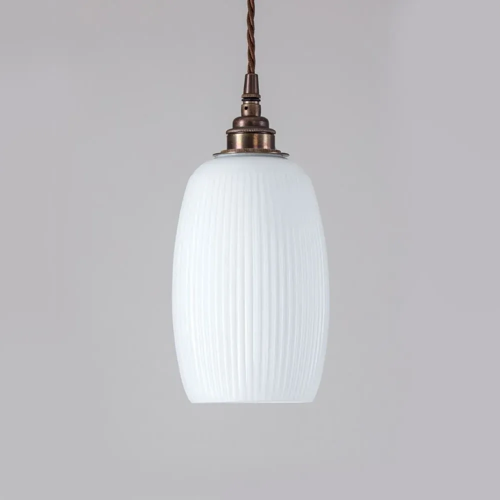 Opal Pendant Light 4m Cord - Black, Glass