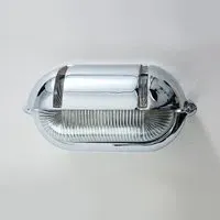 Oval Bulkhead Light with Eyelid - Chrome, Brass