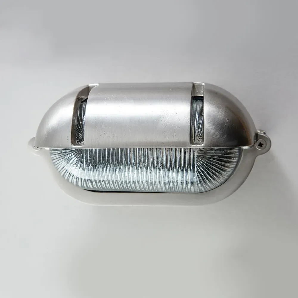 Oval Bulkhead Light with Eyelid - Nickel, Brass