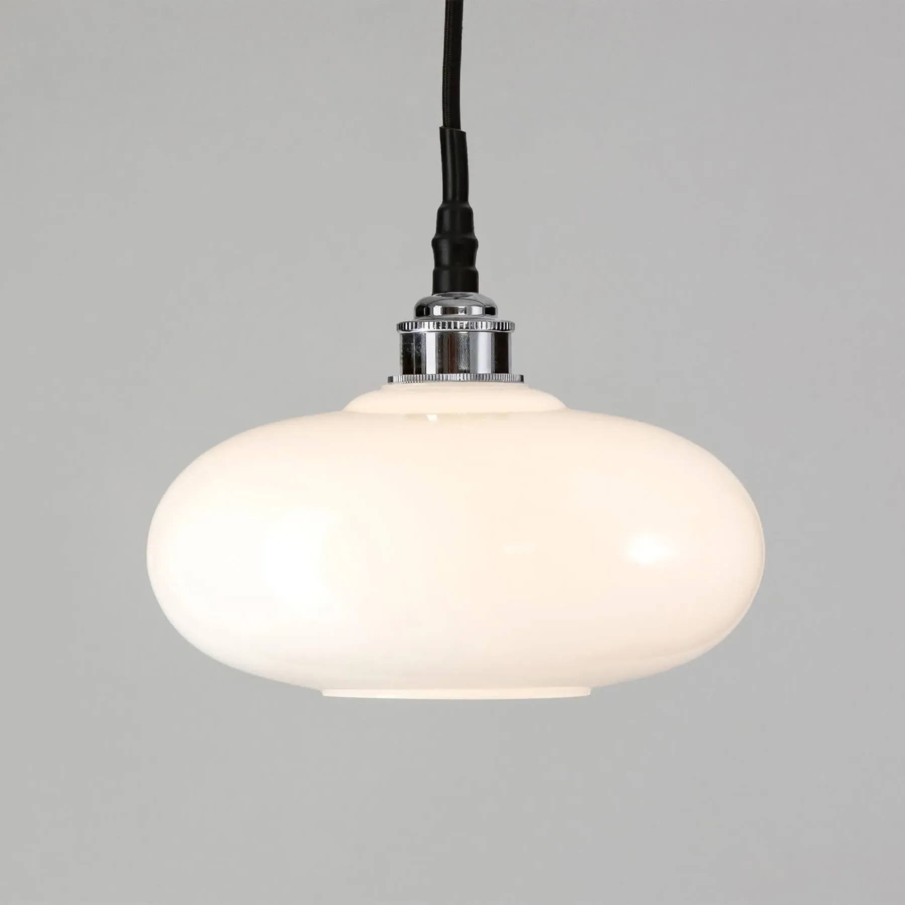 Pendant Light with IP44 Rating - Brass, Opal Glass