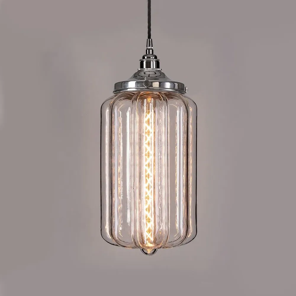 Pendant Light with Tube Bulb - Clear, Glass