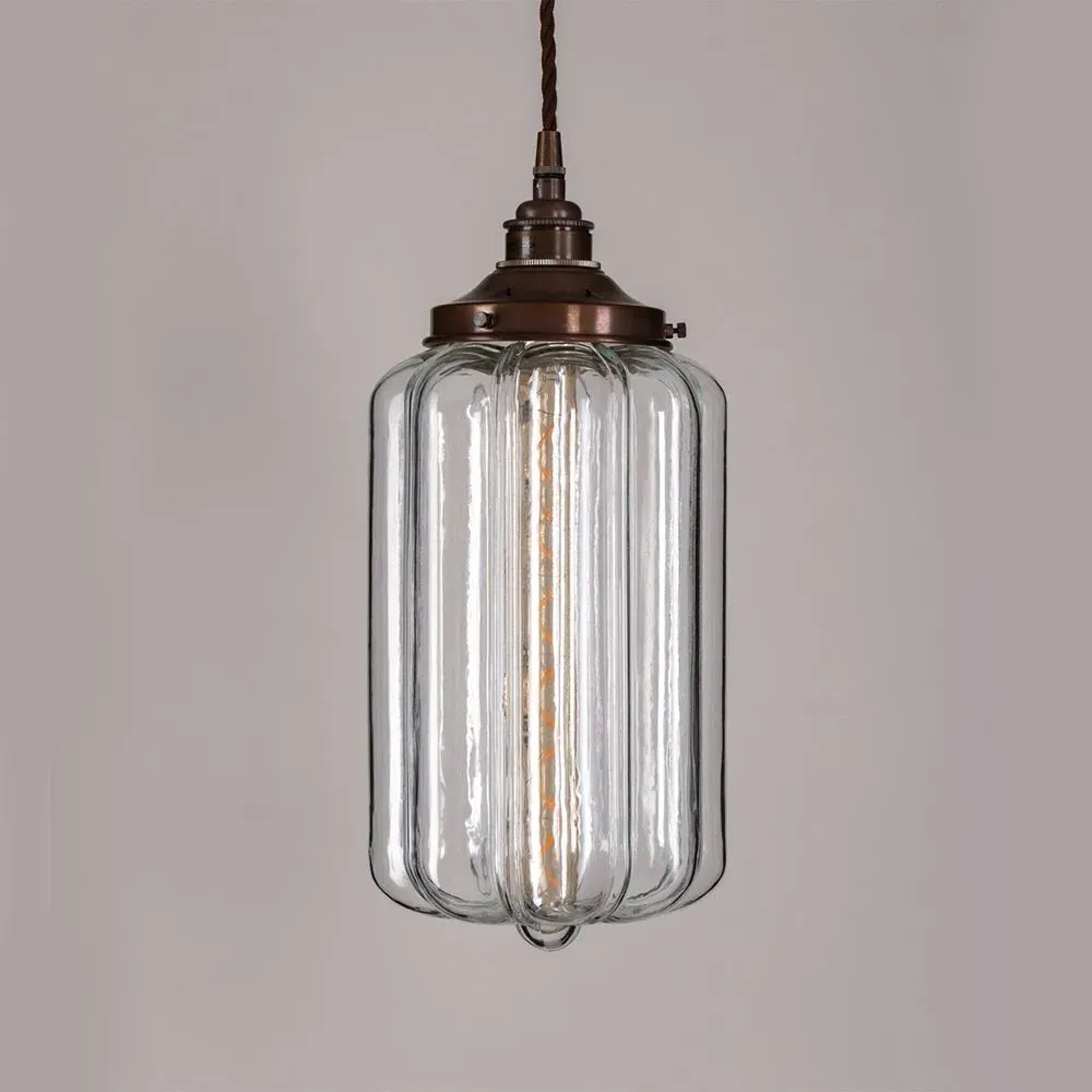 Pendant Light with Tube Bulb - Clear, Glass